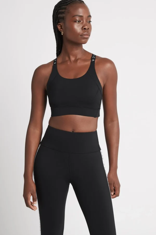 Adjustable Strap Logo Tape Sports Bra 321