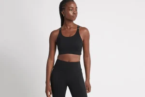 Adjustable Strap Logo Tape Sports Bra 321