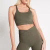 Adjustable Strap Ribbed Cross Back Sports Bra 322