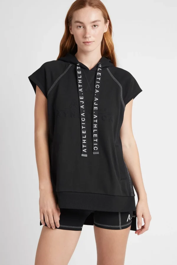 Classic Longline Short Sleeve Hoodie 404