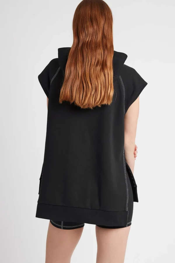 Classic Longline Short Sleeve Hoodie 404