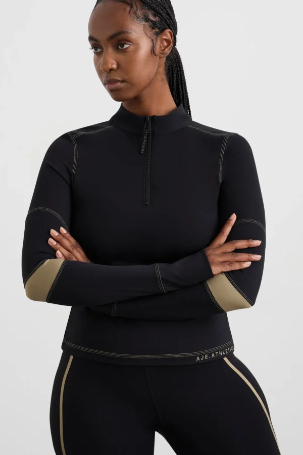 Colour Blocked Quarter Zip 758