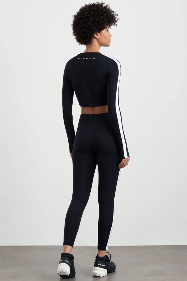 Contrast Long Sleeve Crop Top 389
