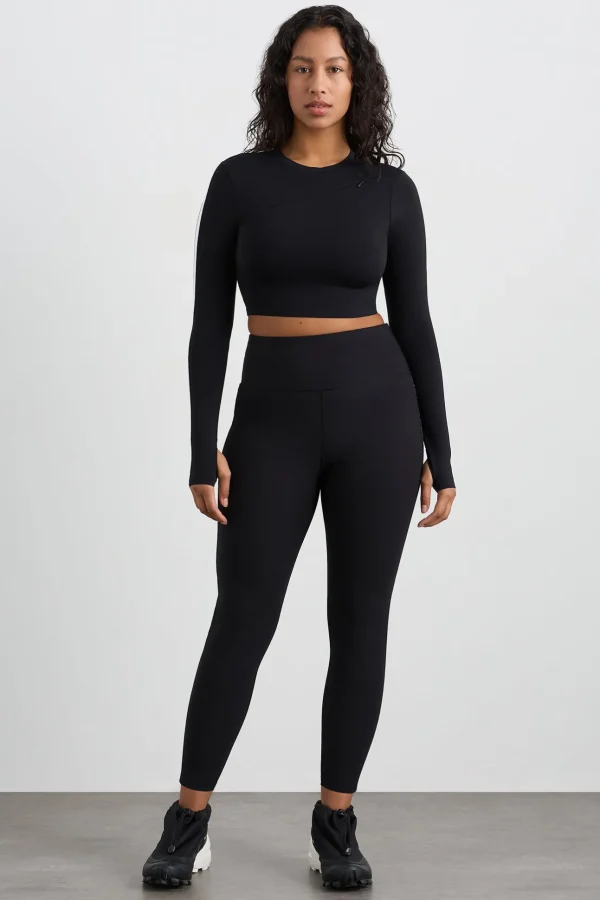 Contrast Long Sleeve Crop Top 389