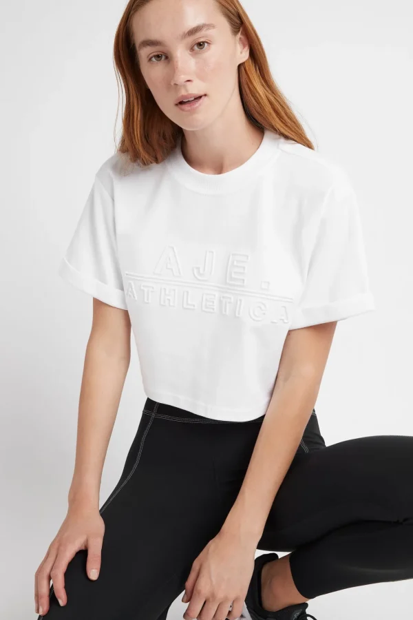 Cropped Embossed Classic Logo T-Shirt 105