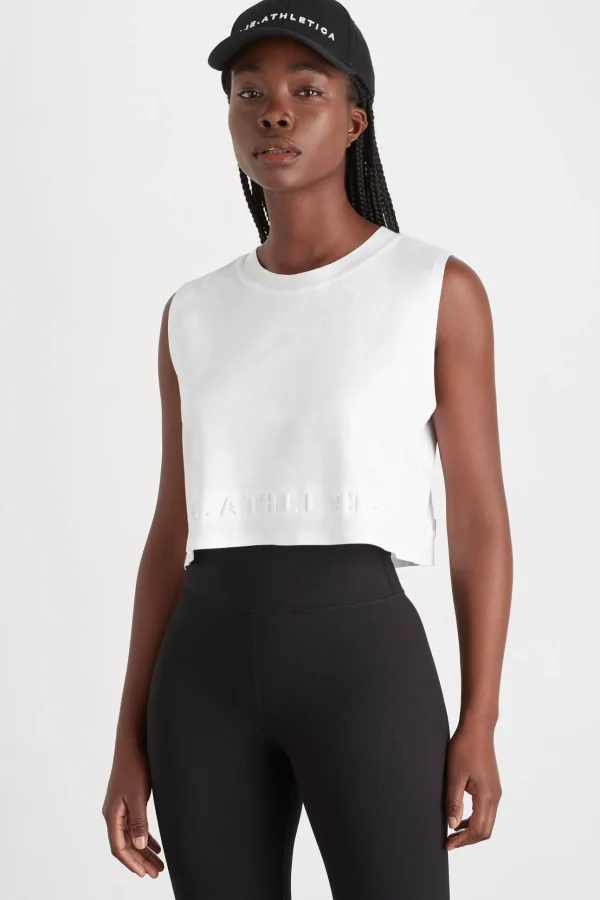 Cropped Embossed Signature Logo Tank 106