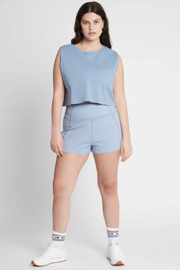 Cropped Embossed Signature Logo Tank 112