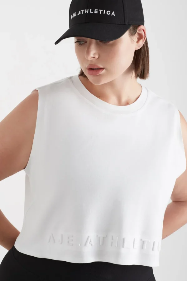 Cropped Embossed Signature Logo Tank 106