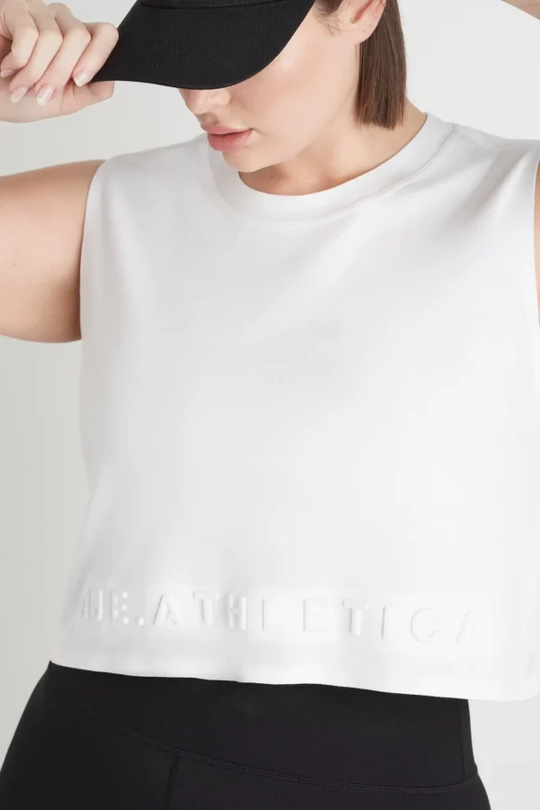 Cropped Embossed Signature Logo Tank 106