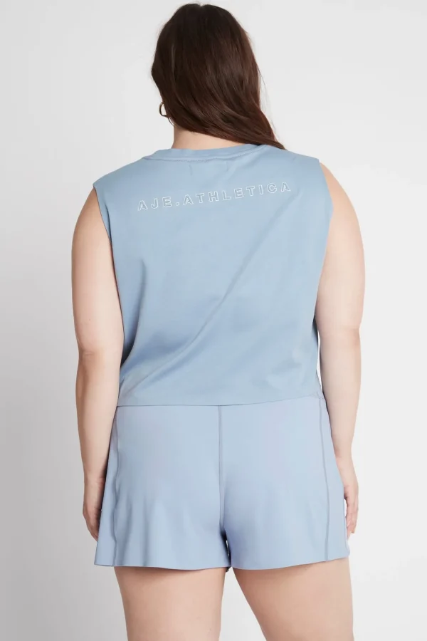 Cropped Embossed Signature Logo Tank 112