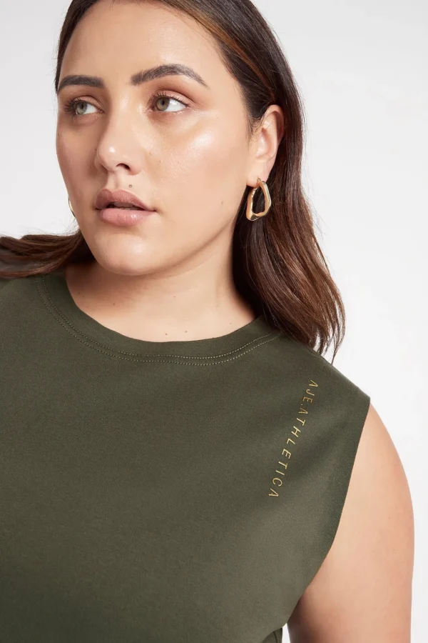 Cropped Embossed Signature Logo Tank 112