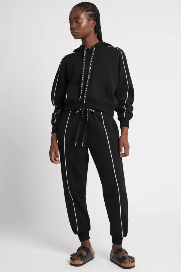 Cropped Essential Contrast Piping Hoodie 405