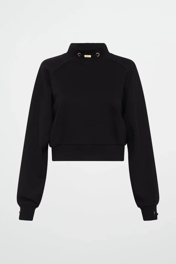 Cropped Fleece Funnel Neck Jumper 408