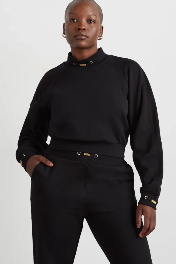 Cropped Fleece Funnel Neck Jumper 408