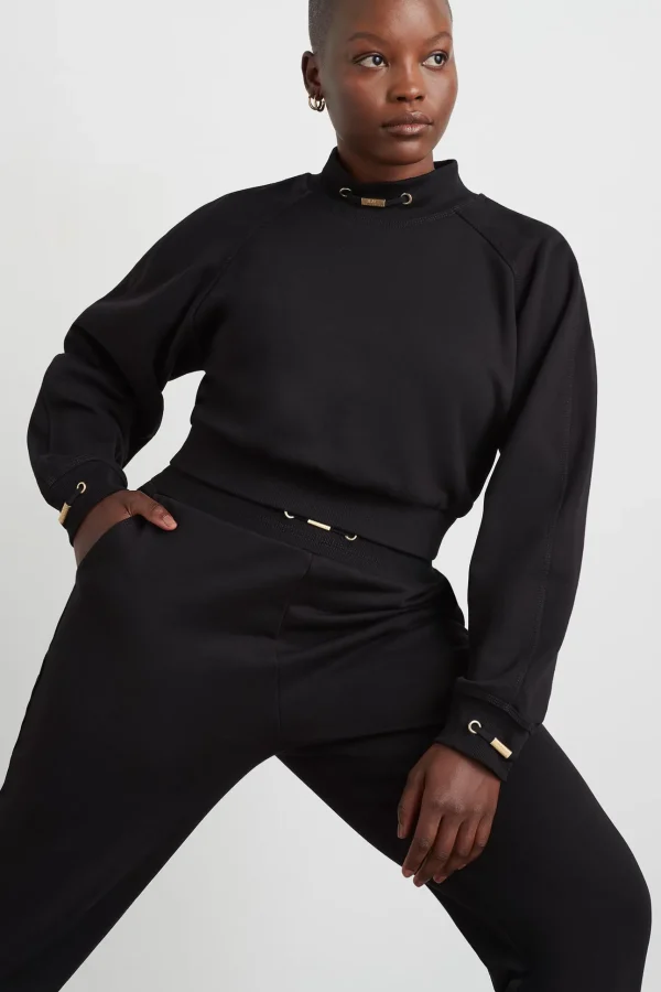 Cropped Fleece Funnel Neck Jumper 408
