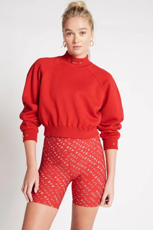 Cropped Knit Funnel Neck Jumper 408