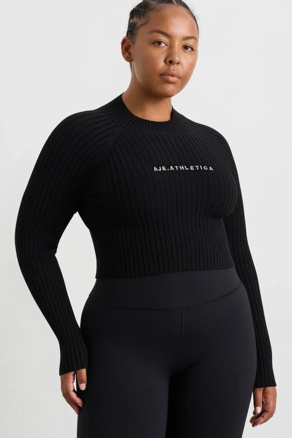 Cropped Knitted Long Sleeve Top 437