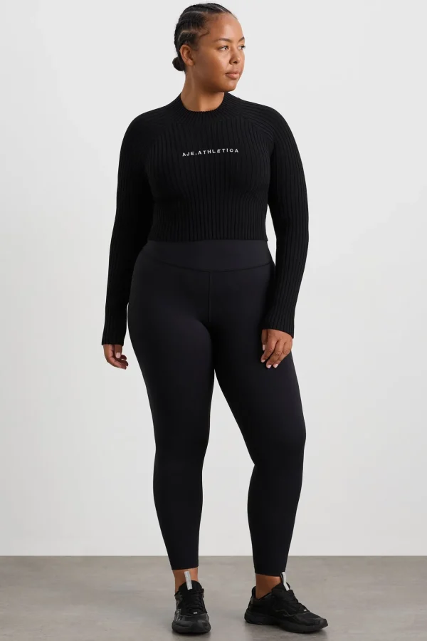 Cropped Knitted Long Sleeve Top 437