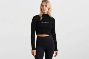 Cropped Knitted Long Sleeve Top 437