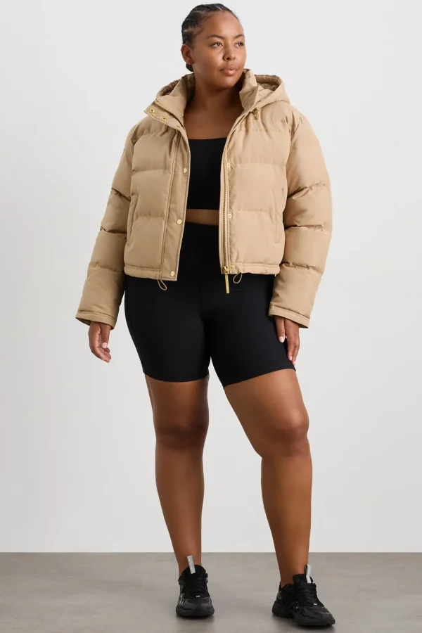 Cropped Signature Logo Hooded Puffer 711