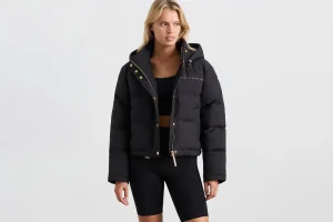 Cropped Signature Logo Hooded Puffer 711