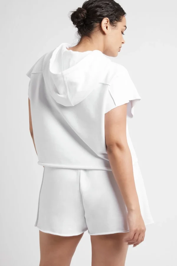 Embossed Classic Short Sleeve Cropped Hoodie 402