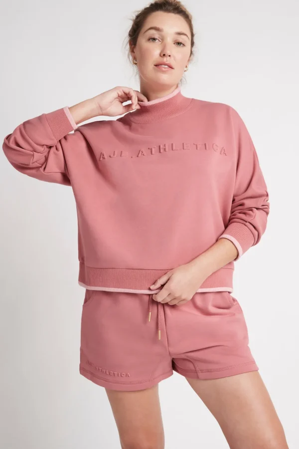 Embossed Signature Logo Funnel Neck Jumper 412