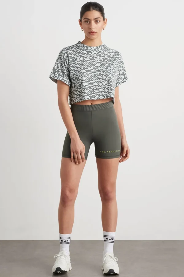 Geo Print Crop T-Shirt 105