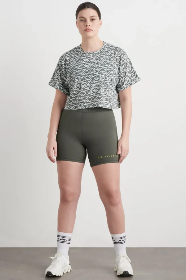 Geo Print Crop T-Shirt 105