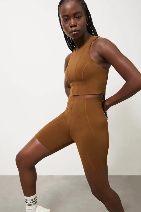 High Rise Mid Length Embossed Bike Short 615