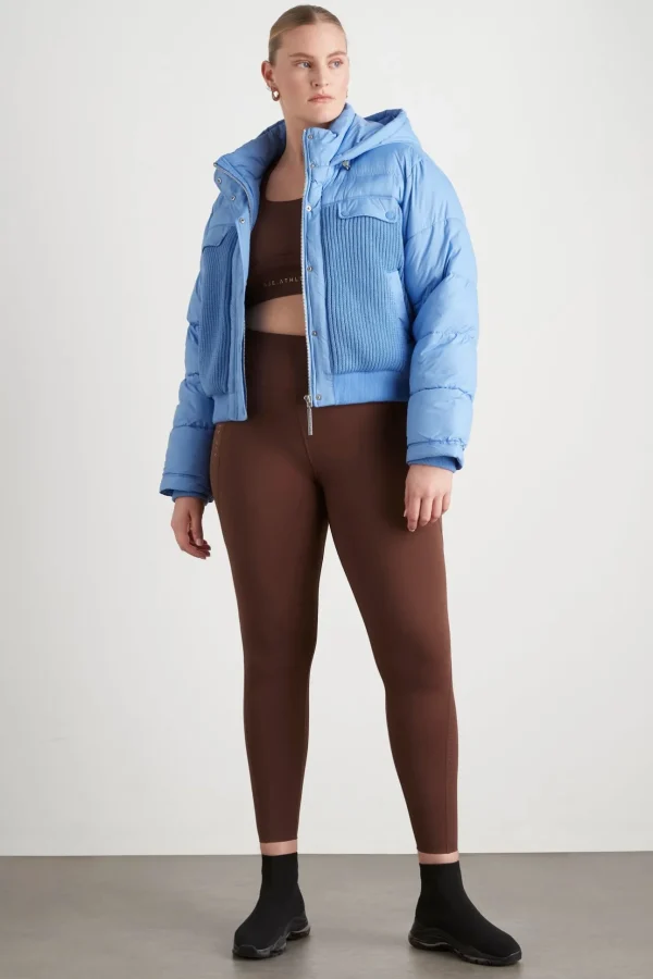 High Rise Perforated Hem Full Length Legging 227