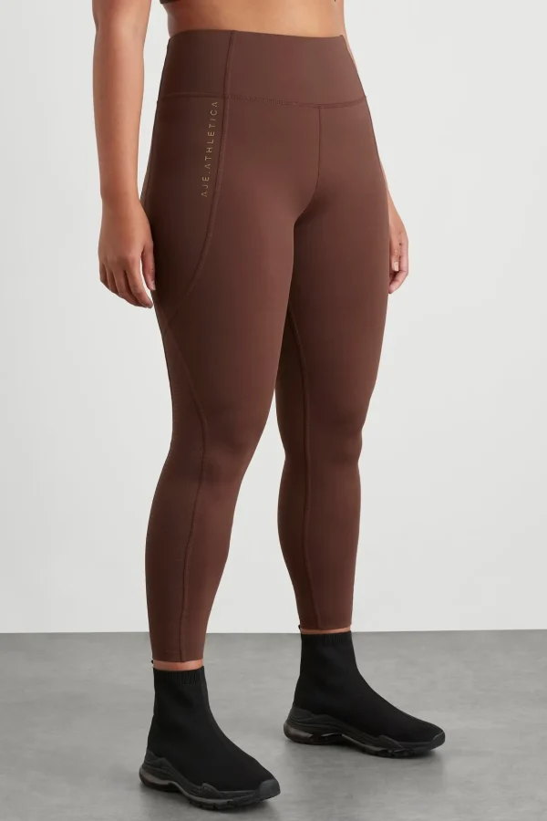 High Rise Perforated Hem Full Length Legging 227
