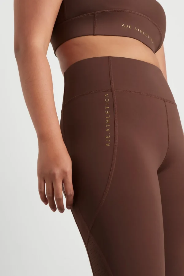 High Rise Perforated Hem Full Length Legging 227