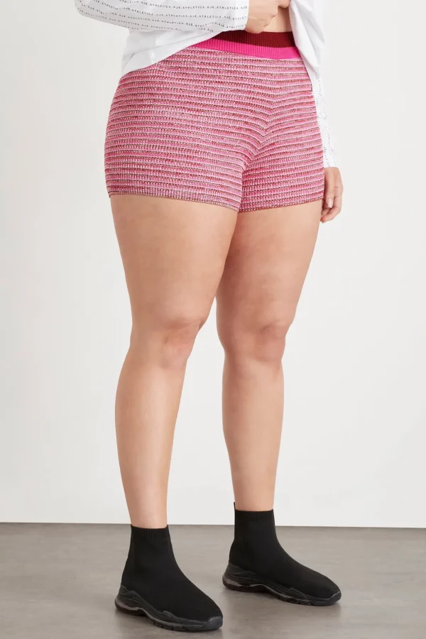 High Rise Striped Knit Bike Shorts 625