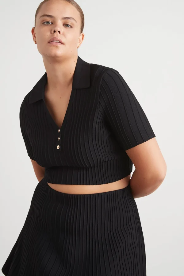 Knitted Polo Top 341