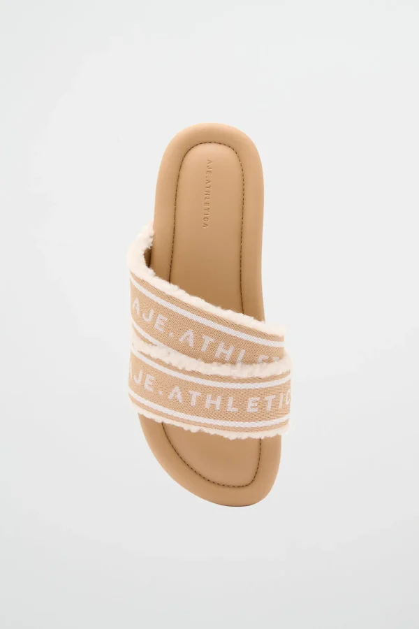 Logotape Shearling Slides 938
