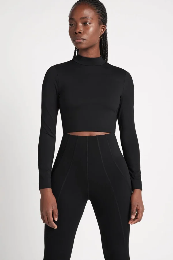 Open Back Long Sleeve Crop Top 315