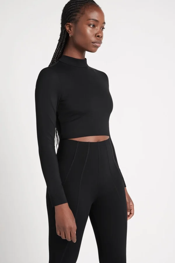 Open Back Long Sleeve Crop Top 315