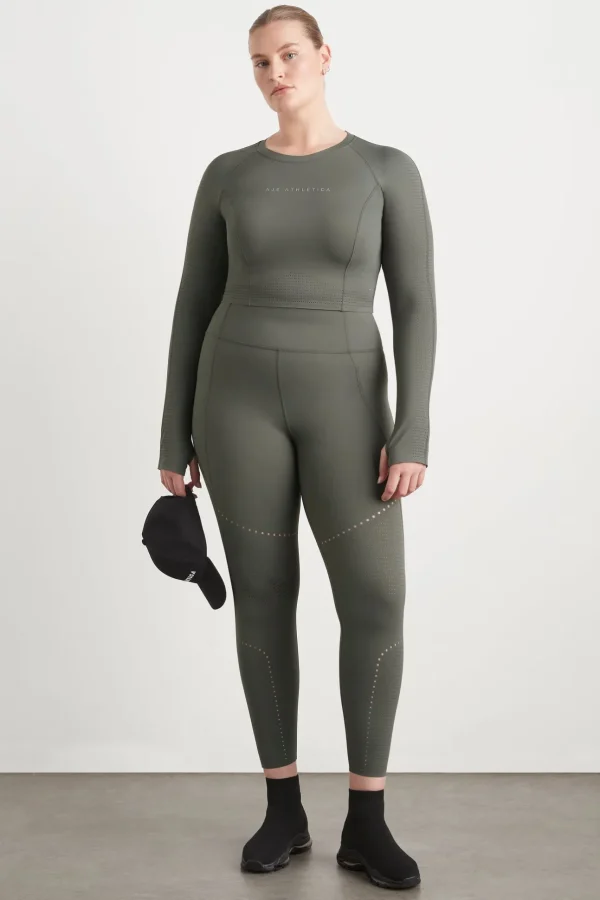 Perforated Long Sleeve Crop Top 340