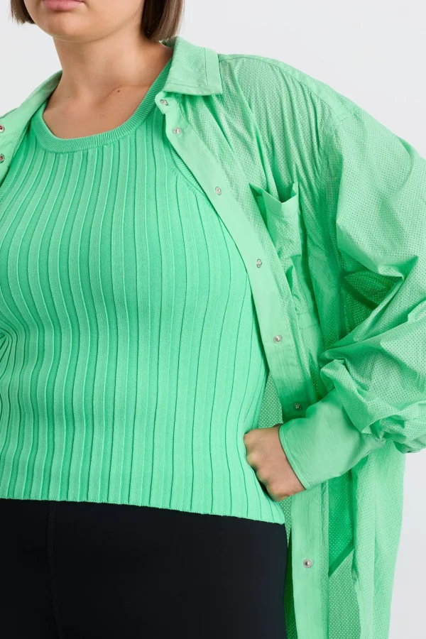 Perforated Longline Shirt 406