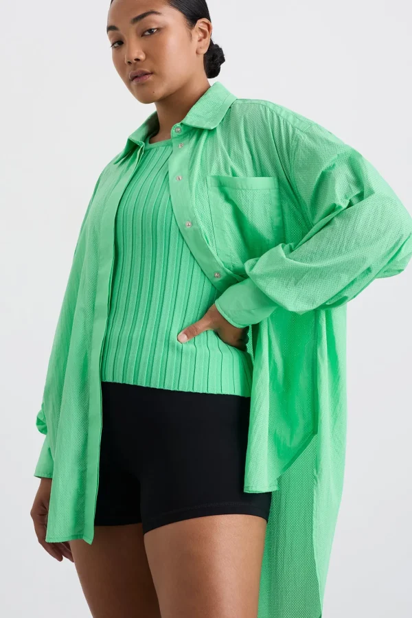 Perforated Longline Shirt 406
