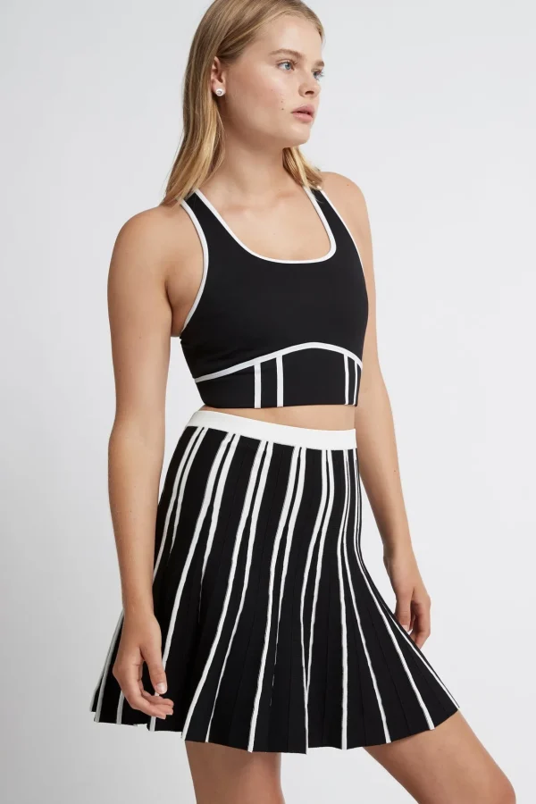 Pleated Knit Mini Skirt 611