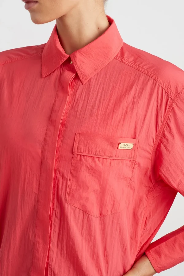 Side Split Windbreaker Shirt 406