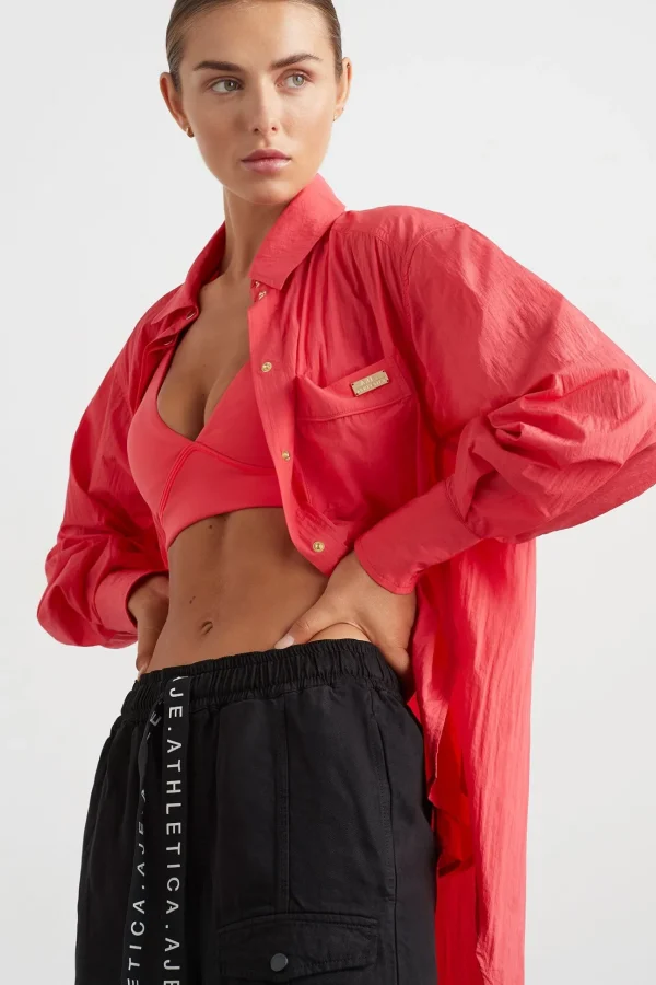 Side Split Windbreaker Shirt 406