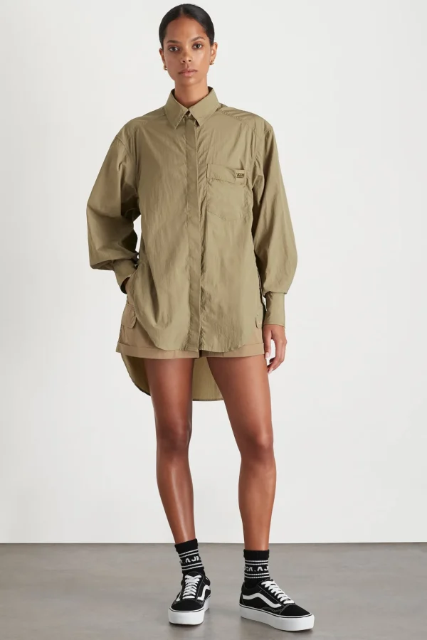 Side Split Windbreaker Shirt 406