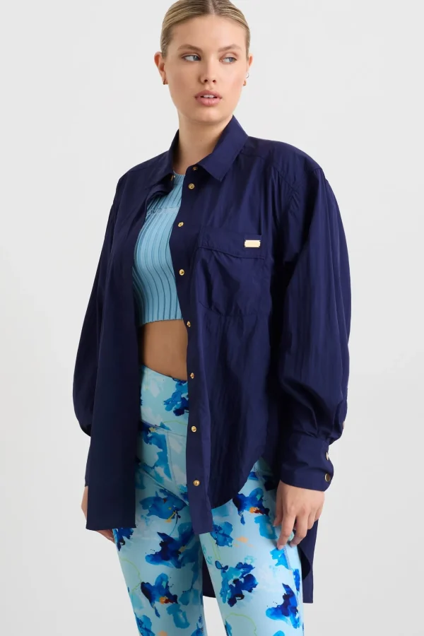 Side Split Windbreaker Shirt 406