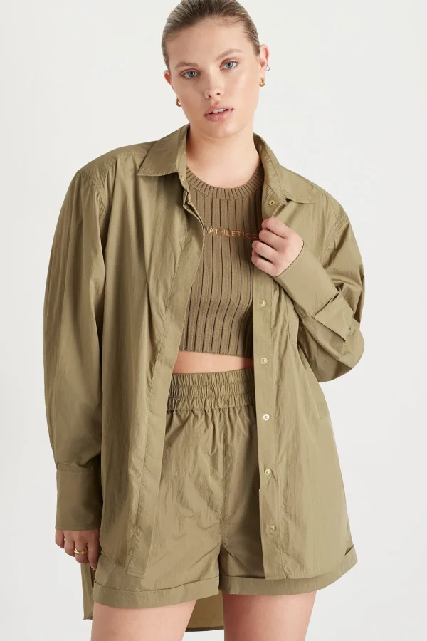 Side Split Windbreaker Shirt 406