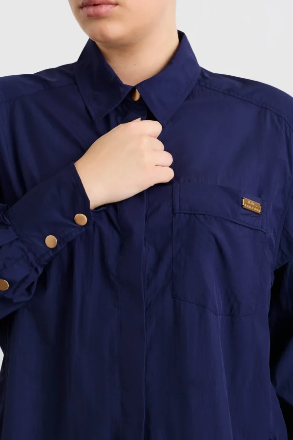 Side Split Windbreaker Shirt 406