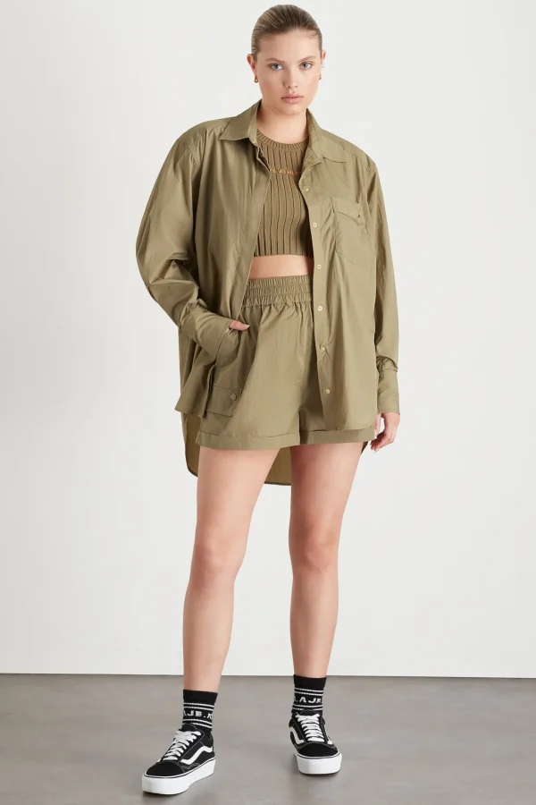 Side Split Windbreaker Shirt 406