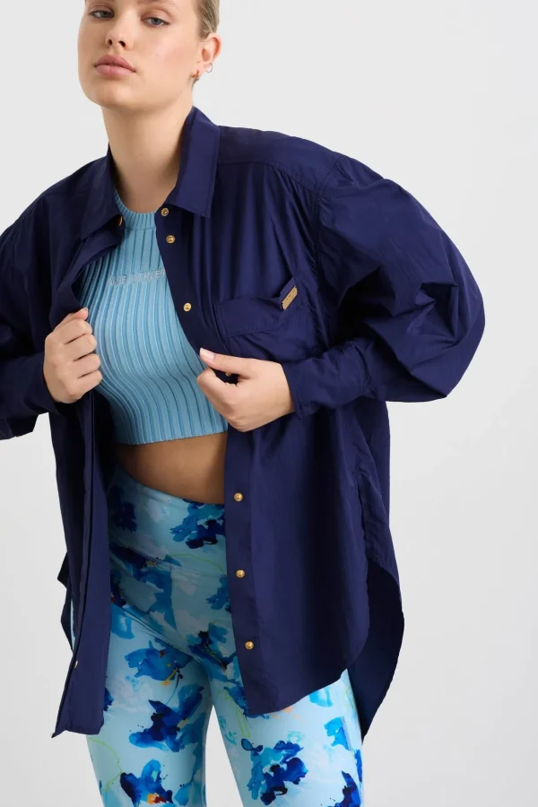 Side Split Windbreaker Shirt 406